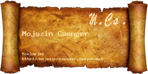 Mojszin Csenger névjegykártya